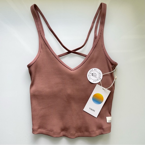 Vuori Rib Crop Tank Size XS Terracotta - Picture 4 of 8